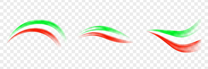 Abstract brush Italy and Mexico flag - Transparent brush  Italy and Mexico flag. Set  Italy and Mexico flag.