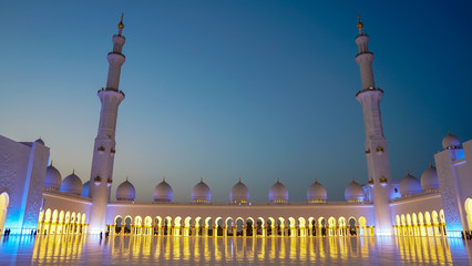 ABU DHABI, UAE - May 8- 2017: Sheikh Zayed Mosque in Abu Dhabi...Sheikh Zayed Grand Mosque in Abu Dhabi, United Arab Emirates.