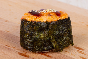 Gunkan sushi with eel