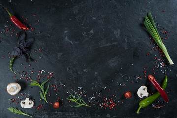 food on a wooden background