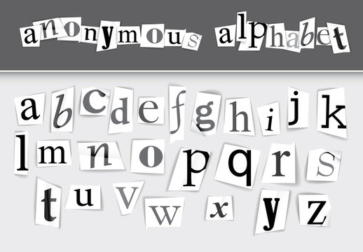 Newspaper Clipping Alphabet Set