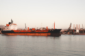 Fototapeta premium Tanker at the shipyard