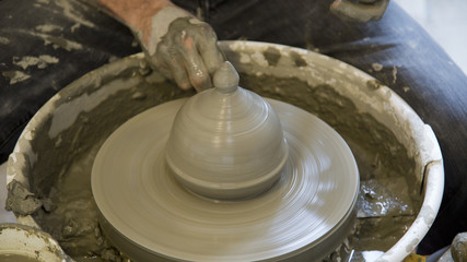 making the pottery