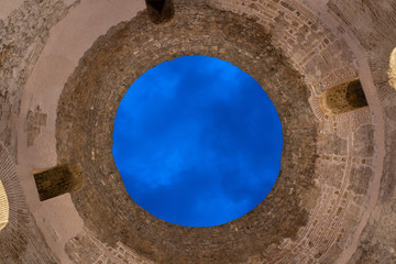 Sky in an old tower