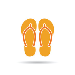 Orange flip flop sandals icon on a white background.