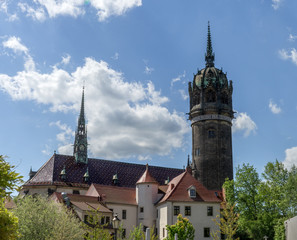 Fototapeta na wymiar castle church in the Luther city Wittenberg
