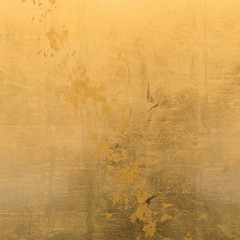 Gold-plated surface with gold leaf - obrazy, fototapety, plakaty