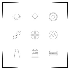 Astrology vector icons set. Outlined linear icons