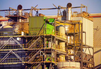 Industrial view of oil refinery plant at day time