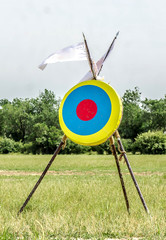 Target for archery against the sky