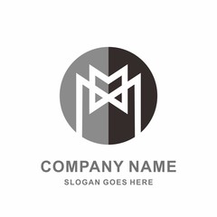 Monogram Letter M Geometric Circle Architecture Interior Construction Business Company Stock Vector Logo Design Template