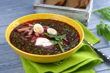 Russian cold beet soup  