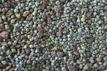 Composite mineral fertilizers. Background selective focus