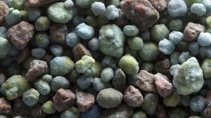 Composite mineral fertilizers. Background selective focus