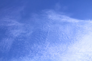 Beautiful blue sky and cirrus clouds. Background. Landscape.