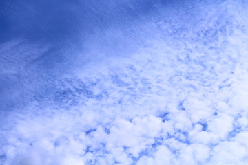 Beautiful blue sky and cirrus clouds. Background. Landscape.