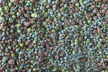 Composite mineral fertilizers. Background selective focus
