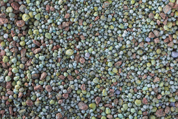 Composite mineral fertilizers. Background selective focus