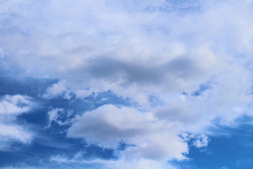 Blue sky and gray clouds. Background. landscape.