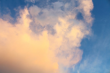 Large cumulus cloud and blue sky. Background. Landscape.