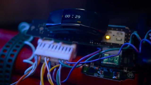 Camera rotating around a dynamite time bomb