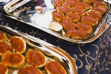 Appetizers in a Mediterranean wedding, a single-bite snack