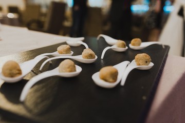Appetizers in a Mediterranean wedding, a single-bite snack