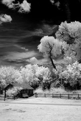 Infrared abandonded  farm house Sedona Arizona