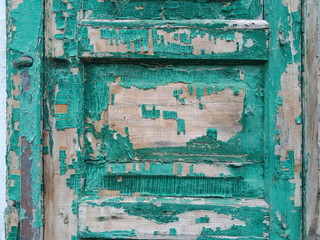 Green wood panel.