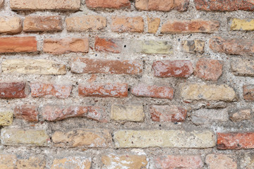Ancient brick wall background texture