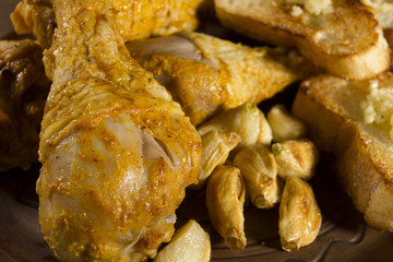 Chicken thighs in garlic sauce