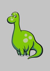 Prehistoric dinosaur – green and happy.