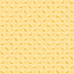 Fototapeta premium yellow waterfowl birds on yellow background. vector seamless pattern