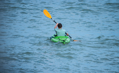 unknown kayaker paddles out to sea