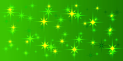 Vector green background with green stars.