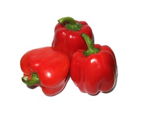 Pepper red bell isolate on white background.