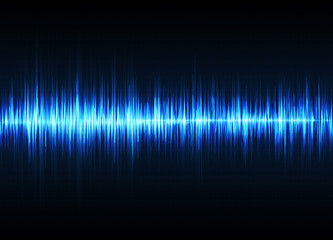 Sound waves oscillating glow light, Abstract technology background, Vector