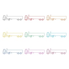 Truck icon, Truck silhouette, color icons set