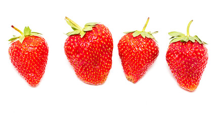 Red ripe strawberry isolated on white background