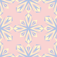 Floral seamless background. Pink, blue and yellow flower pattern - 208463303