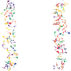 Musical Signs. Modern Background with Notes. Vector Element for Musical Poster, Banner, Advertising, Card. Minimalistic Simple Background.