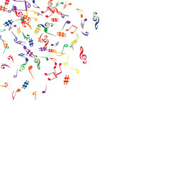 Musical Signs. Modern Background with Notes. Vector Element for Musical Poster, Banner, Advertising, Card. Minimalistic Simple Background.