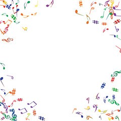 Musical Signs. Modern Background with Notes. Vector Element for Musical Poster, Banner, Advertising, Card. Minimalistic Simple Background.