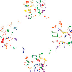 Musical Signs. Modern Background with Notes. Vector Element for Musical Poster, Banner, Advertising, Card. Minimalistic Simple Background.