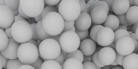 Abstract of grey sphere balls are scattered as background.3d rendering