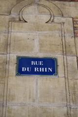 Rue du Rhin,  plaque de nom de rue