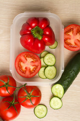 cucumber tomato pepper vegetables