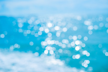 abstract blur light on sea and ocean background for summer season