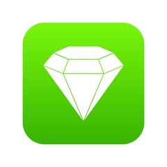 Brilliant gemstone icon digital green for any design isolated on white vector illustration