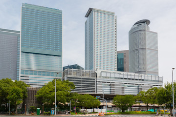 Obraz na płótnie Canvas JR Central Towers of Nagoya Station in Japan.